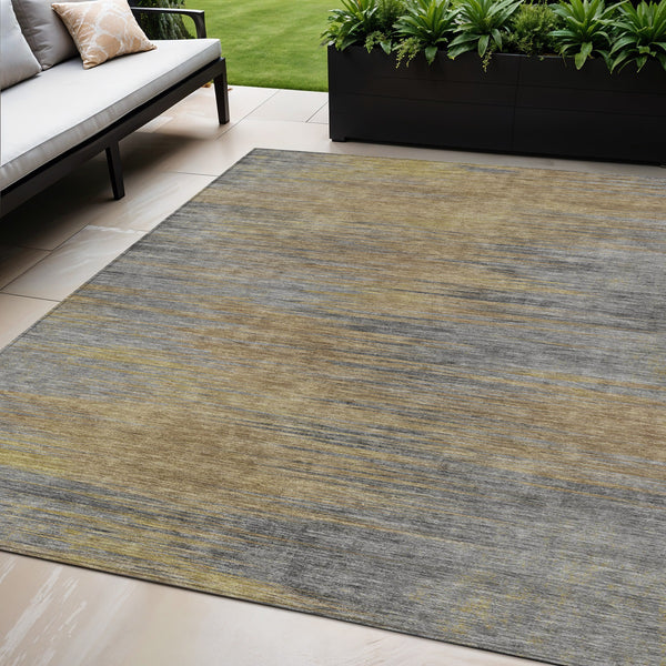 Homeroots 3' Artichoke Green Fern Abstract Washable Rug For Indoor Outdoor Spaces - Durable & Stylish Design 5' X 8' Polyester 587201