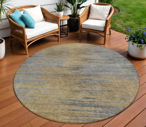 Homeroots 3' Artichoke Green Fern Abstract Washable Rug For Indoor Outdoor Spaces - Durable & Stylish Design 8' Round Polyester 587202