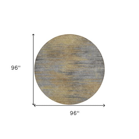 Homeroots 3' Artichoke Green Fern Abstract Washable Rug For Indoor Outdoor Spaces - Durable & Stylish Design 8' Round Polyester 587202