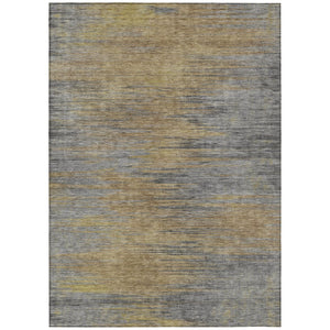 HomeRoots 5' Abstract Area Rug in Brown, Gold & Taupe - Durable, Washable Design for Indoor & Outdoor Spaces 10' X 14' 587205