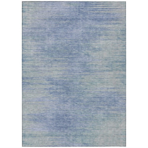 HomeRoots 5' Abstract Denim Blue and Sky Blue Washable Area Rug for Indoor and Outdoor Spaces, Durable Design 5' X 8' 587207
