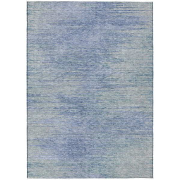 HomeRoots 5' Abstract Denim Blue and Sky Blue Washable Area Rug for Indoor and Outdoor Spaces, Durable Design 8' X 10' 587209