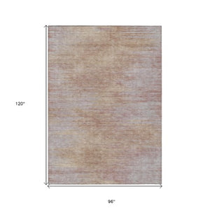 Homeroots 3' Artichoke Green Fern Abstract Washable Rug For Indoor Outdoor Spaces - Durable & Stylish Design 8' X 10' Polyester 587215