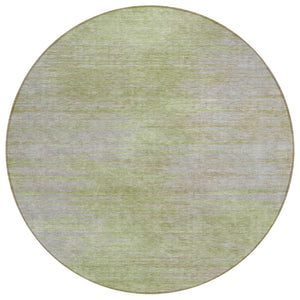 HomeRoots 5' Abstract Sage and Artichoke Green Area Rug - Stylish, Washable, Durable for Indoor and Outdoor Use 8' Round 587226