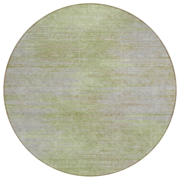 HomeRoots 5' Abstract Sage and Artichoke Green Area Rug - Stylish, Washable, Durable for Indoor and Outdoor Use 8' Round 587226