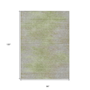 Homeroots 3' Artichoke Green Fern Abstract Washable Rug For Indoor Outdoor Spaces - Durable & Stylish Design 8' X 10' Polyester 587227