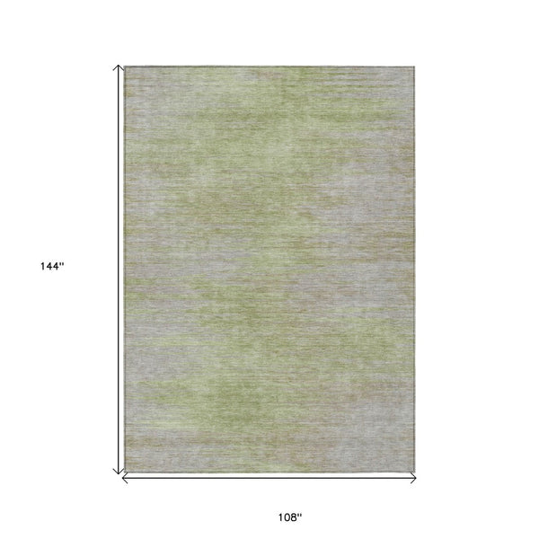 Homeroots 3' Artichoke Green Fern Abstract Washable Rug For Indoor Outdoor Spaces - Durable & Stylish Design 9' X 12' Polyester 587228