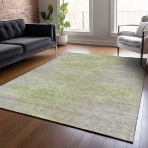 Homeroots 3' Artichoke Green Fern Abstract Washable Rug For Indoor Outdoor Spaces - Durable & Stylish Design 9' X 12' Polyester 587228