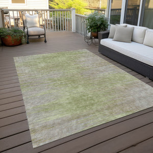 Homeroots 3' Artichoke Green Fern Abstract Washable Rug For Indoor Outdoor Spaces - Durable & Stylish Design 9' X 12' Polyester 587228