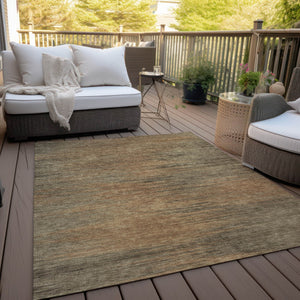 Homeroots 3' Artichoke Green Fern Abstract Washable Rug For Indoor Outdoor Spaces - Durable & Stylish Design 3' X 5' Polyester 587230