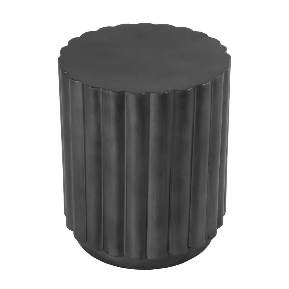 Butler Specialty Ava Fluted Column Side Table - Rustic Industrial Charm, Lightweight Design For Versatile Decor Use Gray Iron 5872330-butler