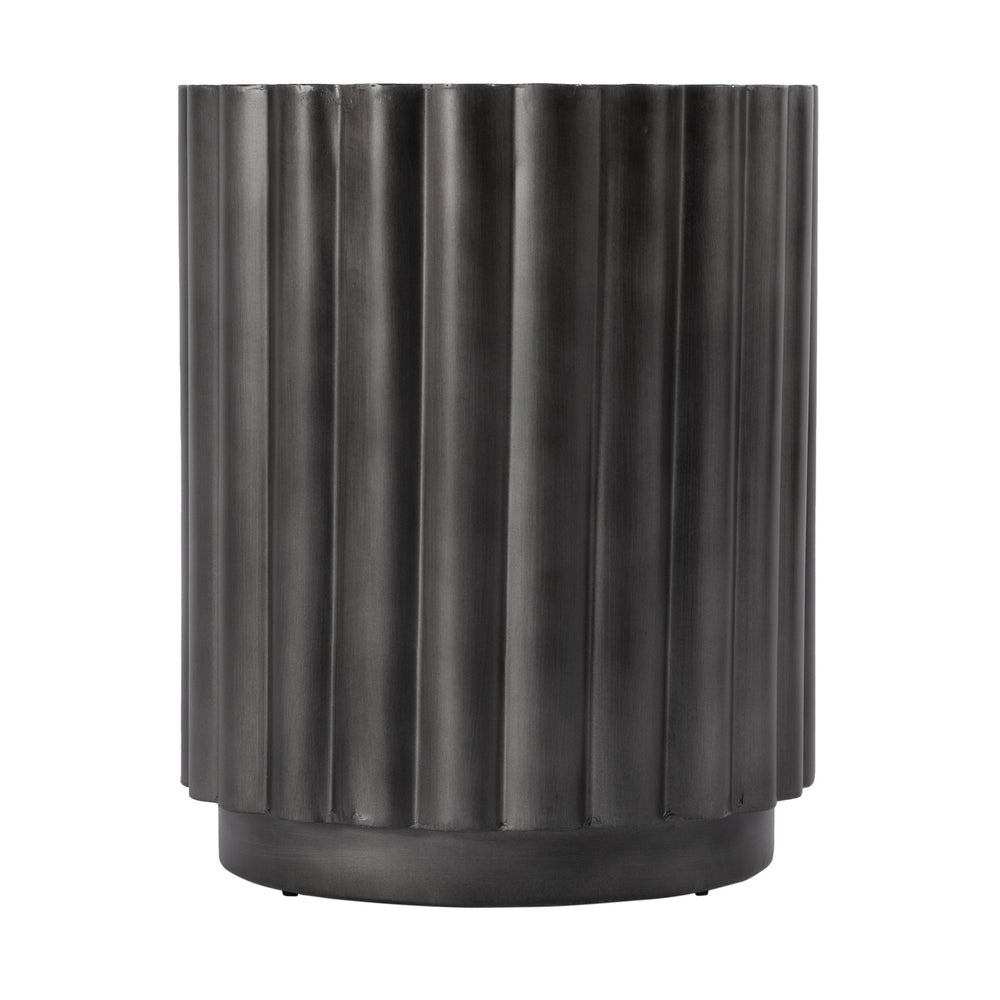 Butler Specialty Ava Fluted Column Side Table - Rustic Industrial Charm, Lightweight Design For Versatile Decor Use Gray Iron 5872330-butler