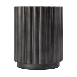 Butler Specialty Ava Fluted Column Side Table - Rustic Industrial Charm, Lightweight Design For Versatile Decor Use Gray Iron 5872330-butler