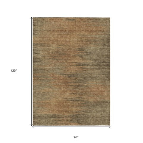 Homeroots 3' Artichoke Green Fern Abstract Washable Rug For Indoor Outdoor Spaces - Durable & Stylish Design 8' X 10' Polyester 587233