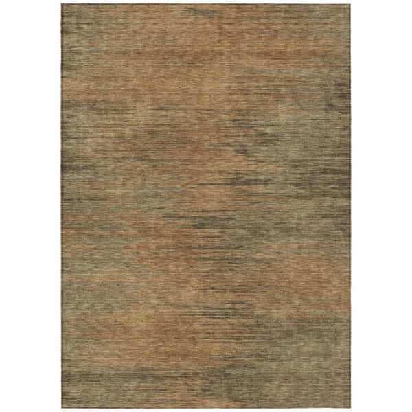 HomeRoots 9' Terra Cotta Brown and Copper Abstract Rug - Durable, Washable for Indoor and Outdoor Spaces 9' X 12' 587234