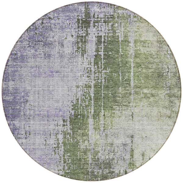 Homeroots 3' Stylish Brown Taupe And Navy Blue Abstract Washable Indoor Outdoor Area Rug For Versatile Spaces 8' Round Polyester 587250