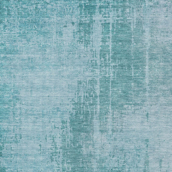 Homeroots 3' Aqua Teal Blue And Gray Abstract Washable Rug For Stylish Indoor And Outdoor Spaces, Durable Design 5' X 8' Polyester 587255