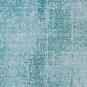 Homeroots 3' Aqua Teal Blue And Gray Abstract Washable Rug For Stylish Indoor And Outdoor Spaces, Durable Design 10' X 14' Polyester 587259