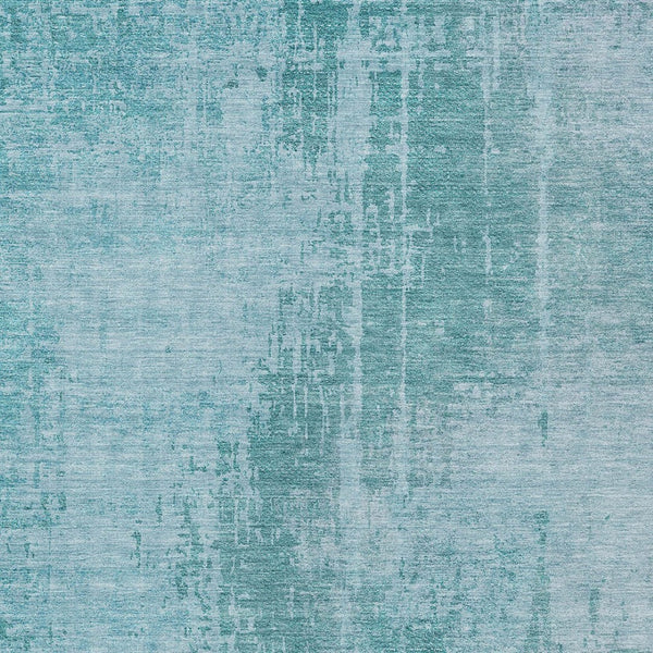 Homeroots 3' Aqua Teal Blue And Gray Abstract Washable Rug For Stylish Indoor And Outdoor Spaces, Durable Design 10' X 14' Polyester 587259