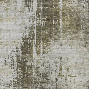 Homeroots 3' Aqua Teal Blue And Gray Abstract Washable Rug For Stylish Indoor And Outdoor Spaces, Durable Design 3' X 5' Polyester 587266