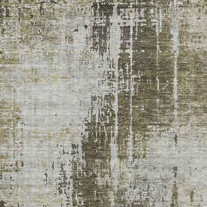 Homeroots 3' Aqua Teal Blue And Gray Abstract Washable Rug For Stylish Indoor And Outdoor Spaces, Durable Design 5' X 8' Polyester 587267