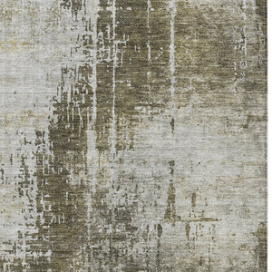 Homeroots 3' Aqua Teal Blue And Gray Abstract Washable Rug For Stylish Indoor And Outdoor Spaces, Durable Design 8' X 10' Polyester 587269