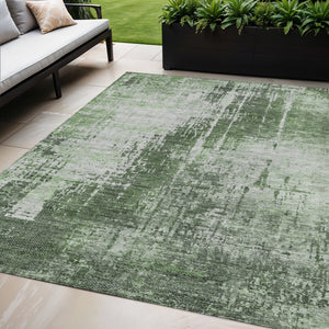 Homeroots 3' Aqua Teal Blue And Gray Abstract Washable Rug For Stylish Indoor And Outdoor Spaces, Durable Design 5' X 8' Polyester 587273