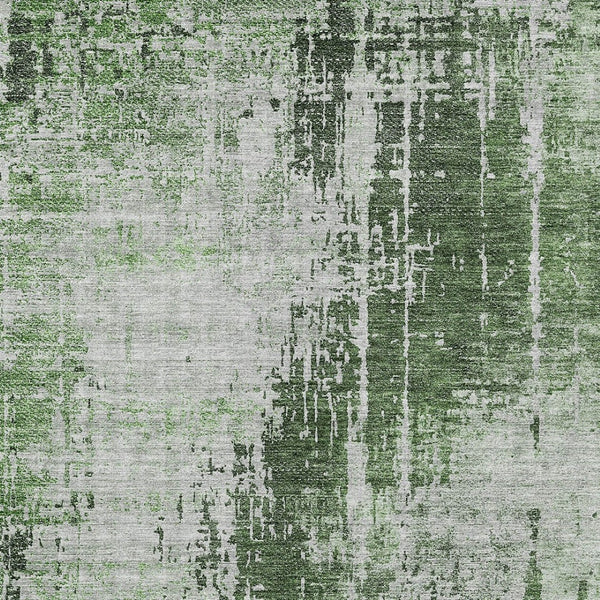 Homeroots 3' Aqua Teal Blue And Gray Abstract Washable Rug For Stylish Indoor And Outdoor Spaces, Durable Design 5' X 8' Polyester 587273