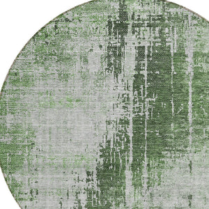 Homeroots 3' Aqua Teal Blue And Gray Abstract Washable Rug For Stylish Indoor And Outdoor Spaces, Durable Design 8' Round Polyester 587274