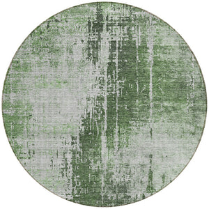 Homeroots 3' Aqua Teal Blue And Gray Abstract Washable Rug For Stylish Indoor And Outdoor Spaces, Durable Design 8' Round Polyester 587274