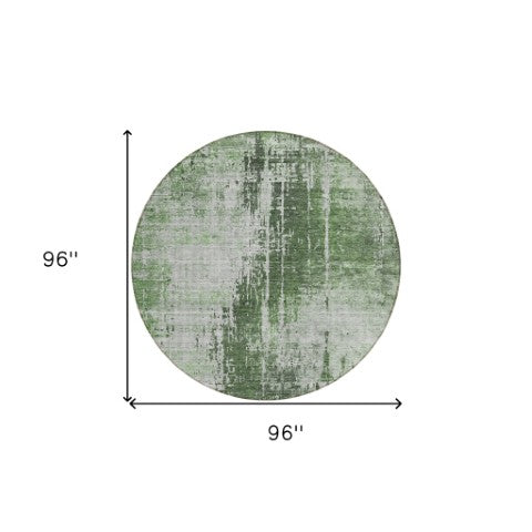 Homeroots 3' Aqua Teal Blue And Gray Abstract Washable Rug For Stylish Indoor And Outdoor Spaces, Durable Design 8' Round Polyester 587274