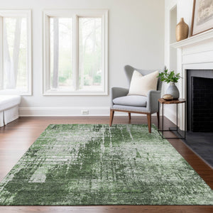 Homeroots 3' Aqua Teal Blue And Gray Abstract Washable Rug For Stylish Indoor And Outdoor Spaces, Durable Design 9' X 12' Polyester 587276