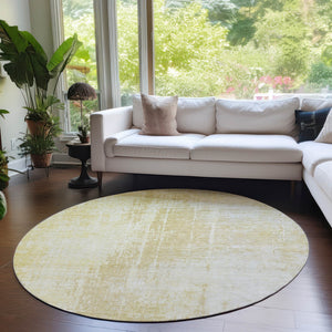 Homeroots 3' Aqua Teal Blue And Gray Abstract Washable Rug For Stylish Indoor And Outdoor Spaces, Durable Design 8' Round Polyester 587280