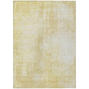 HomeRoots 5' Modern Gold Ivory Beige Abstract Washable Area Rug - Durable Indoor Outdoor Design for Versatile Spaces 8' X 10' 587281