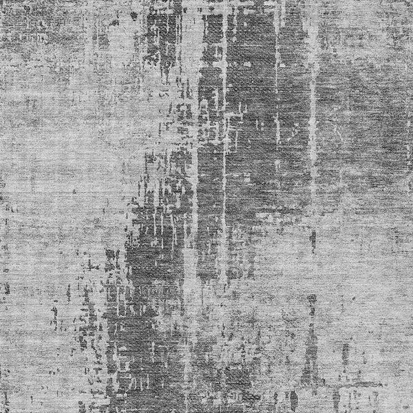 Homeroots 3' Aqua Teal Blue And Gray Abstract Washable Rug For Stylish Indoor And Outdoor Spaces, Durable Design 5' X 8' Polyester 587285