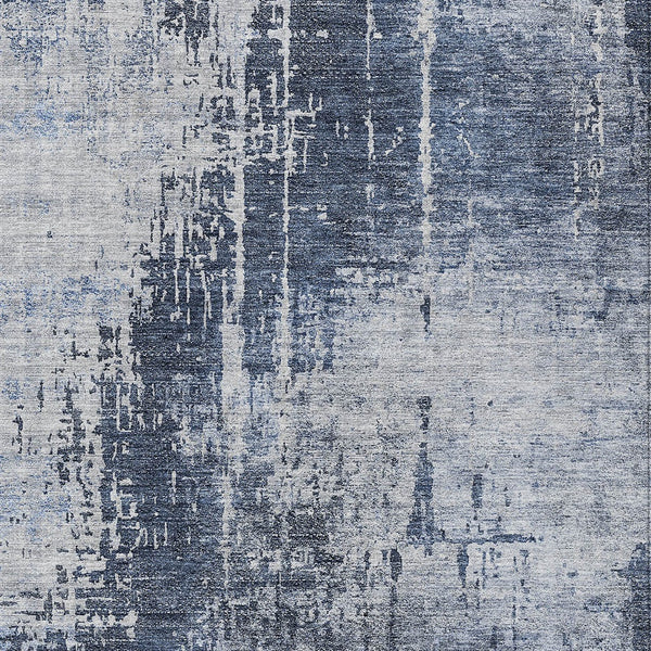 Homeroots 3' Aqua Teal Blue And Gray Abstract Washable Rug For Stylish Indoor And Outdoor Spaces, Durable Design 8' X 10' Polyester 587293