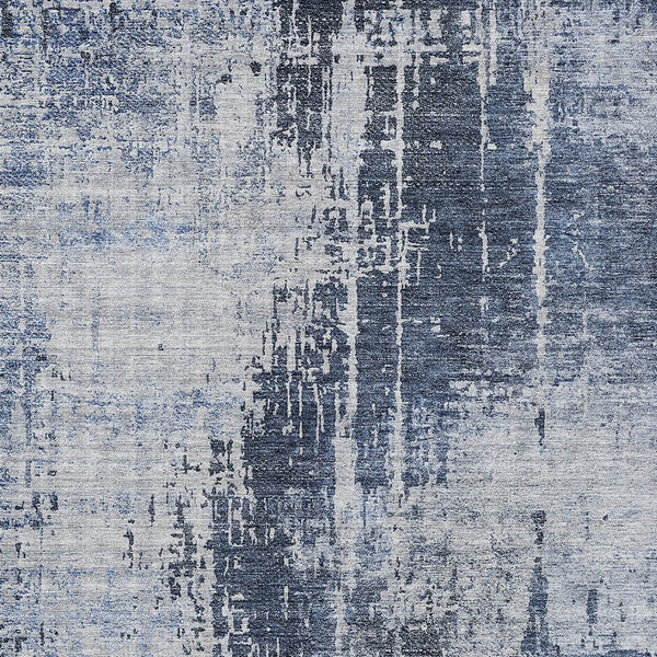 Homeroots 3' Aqua Teal Blue And Gray Abstract Washable Rug For Stylish Indoor And Outdoor Spaces, Durable Design 10' X 14' Polyester 587295