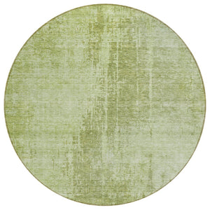 HomeRoots 5' Stylish Sage and Green Abstract Area Rug - Washable, Durable Design for Indoor and Outdoor Use 8' Round 587298