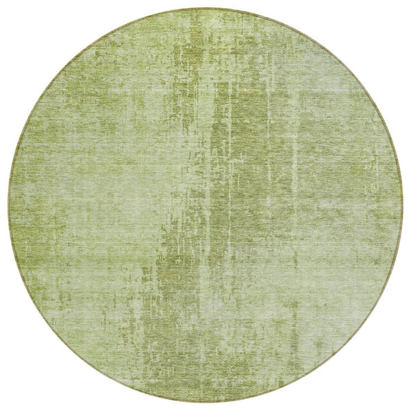 HomeRoots 5' Stylish Sage and Green Abstract Area Rug - Washable, Durable Design for Indoor and Outdoor Use 8' Round 587298
