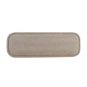 English Elm Indoor Boucle Upholstered Bench with Walnut Legs Textured Khaki Dining Seating N779P390675K