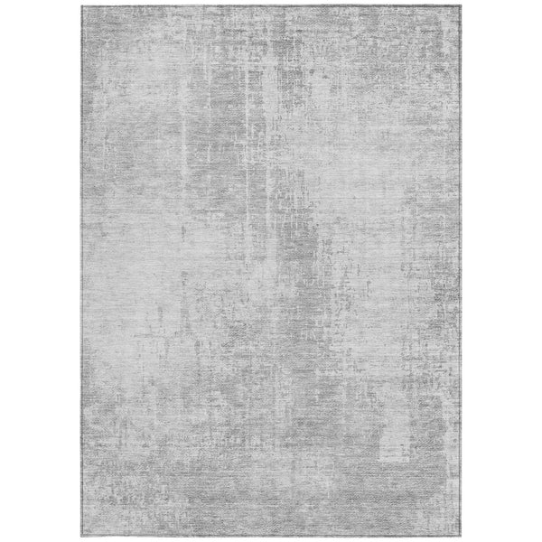 Homeroots 3' Aqua Teal Blue And Gray Abstract Washable Rug For Stylish Indoor And Outdoor Spaces, Durable Design 3' X 5' Polyester 587302