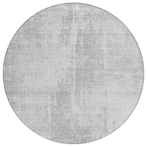 HomeRoots 5' Silver and Gray Abstract Area Rug - Stylish, Washable, Durable Indoor-Outdoor Design for Any Space 8' Round 587304