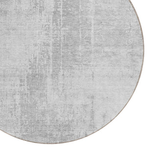 Homeroots 3' Aqua Teal Blue And Gray Abstract Washable Rug For Stylish Indoor And Outdoor Spaces, Durable Design 8' Round Polyester 587304