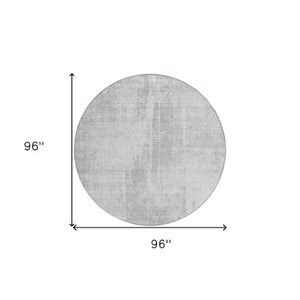 Homeroots 3' Aqua Teal Blue And Gray Abstract Washable Rug For Stylish Indoor And Outdoor Spaces, Durable Design 8' Round Polyester 587304