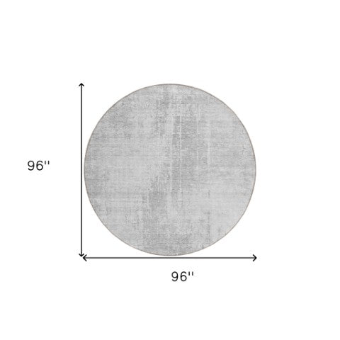 Homeroots 3' Aqua Teal Blue And Gray Abstract Washable Rug For Stylish Indoor And Outdoor Spaces, Durable Design 8' Round Polyester 587304