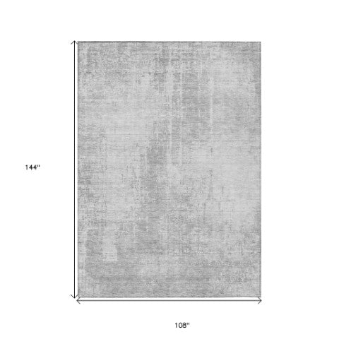 Homeroots 3' Aqua Teal Blue And Gray Abstract Washable Rug For Stylish Indoor And Outdoor Spaces, Durable Design 9' X 12' Polyester 587306