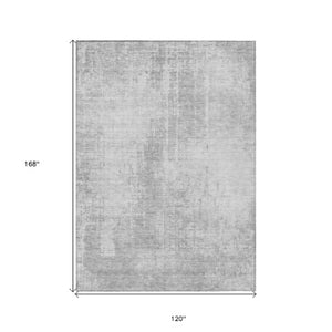 Homeroots 3' Aqua Teal Blue And Gray Abstract Washable Rug For Stylish Indoor And Outdoor Spaces, Durable Design 10' X 14' Polyester 587307