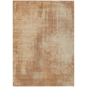 HomeRoots 9' Terra Cotta and Copper Abstract Washable Area Rug - Stylish, Durable Design for Indoor and Outdoor Spaces 9' X 12' 587312