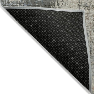 Homeroots 3' Stylish Abstract Beige Brown Gray Washable Area Rug For Indoor Outdoor Living Spaces 3' X 5' Polyester 587314