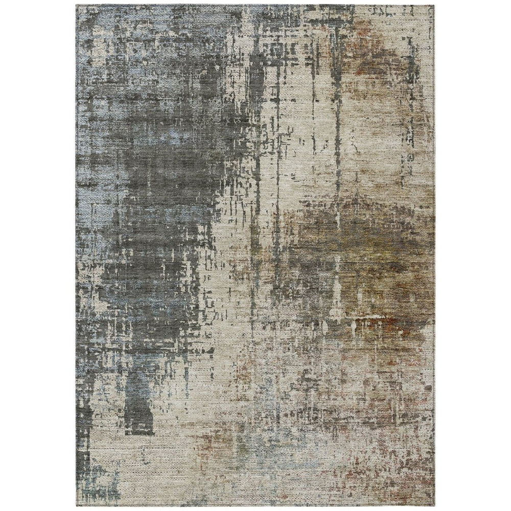 HomeRoots 9' Abstract Washable Indoor Outdoor Area Rug in Beige, Brown, and Gray – Durable, Stylish, Easy-Care Design 9' X 12' 587318